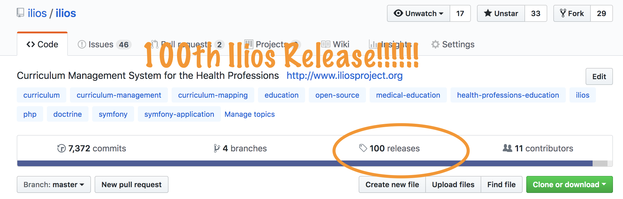 ilios's 100th API release
