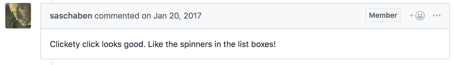 functional review comment says click tests look fine