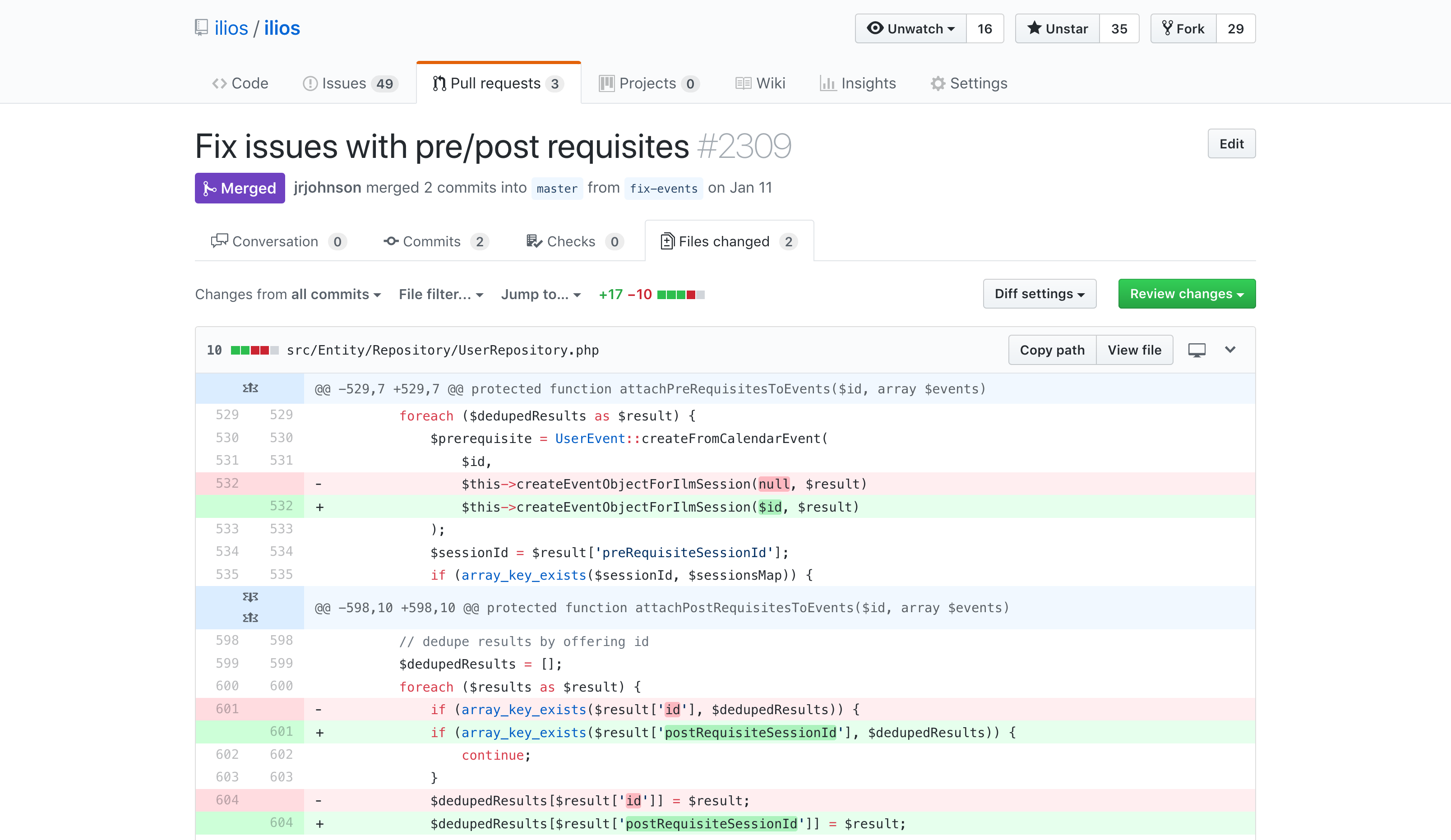 screenshot of code