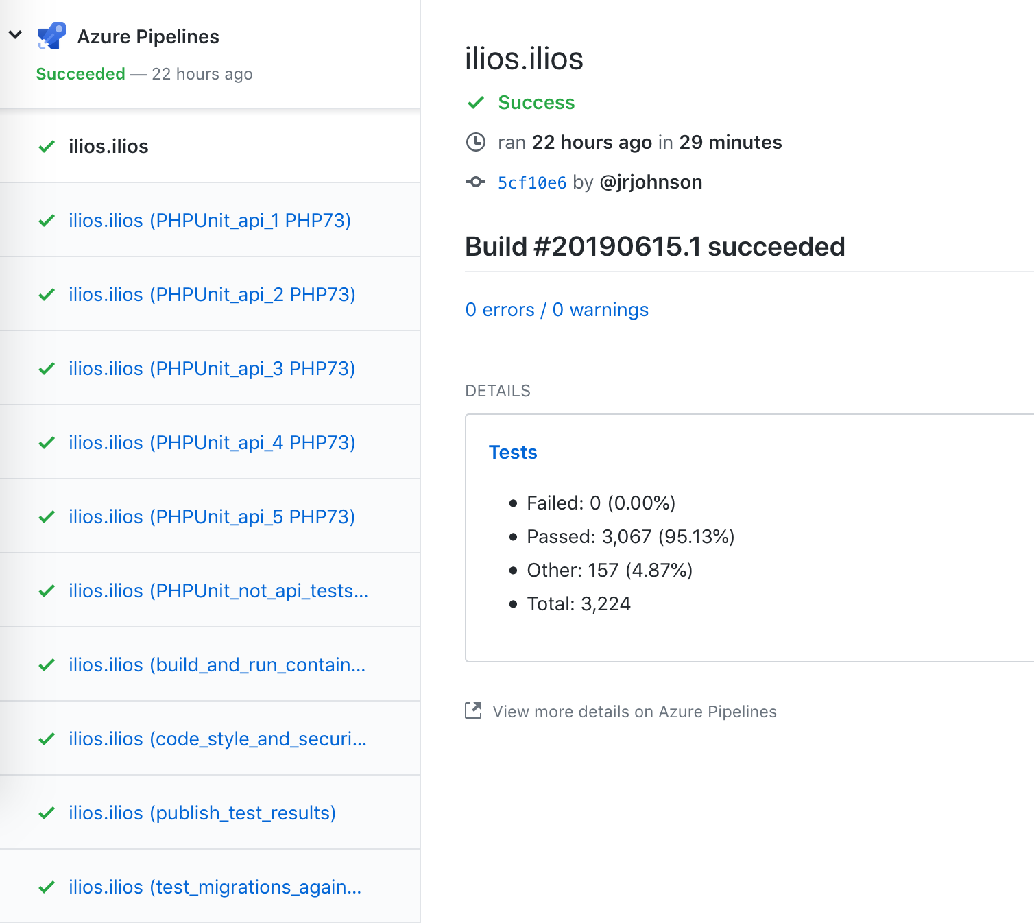 screenshot of azure Build Split Into Chunks