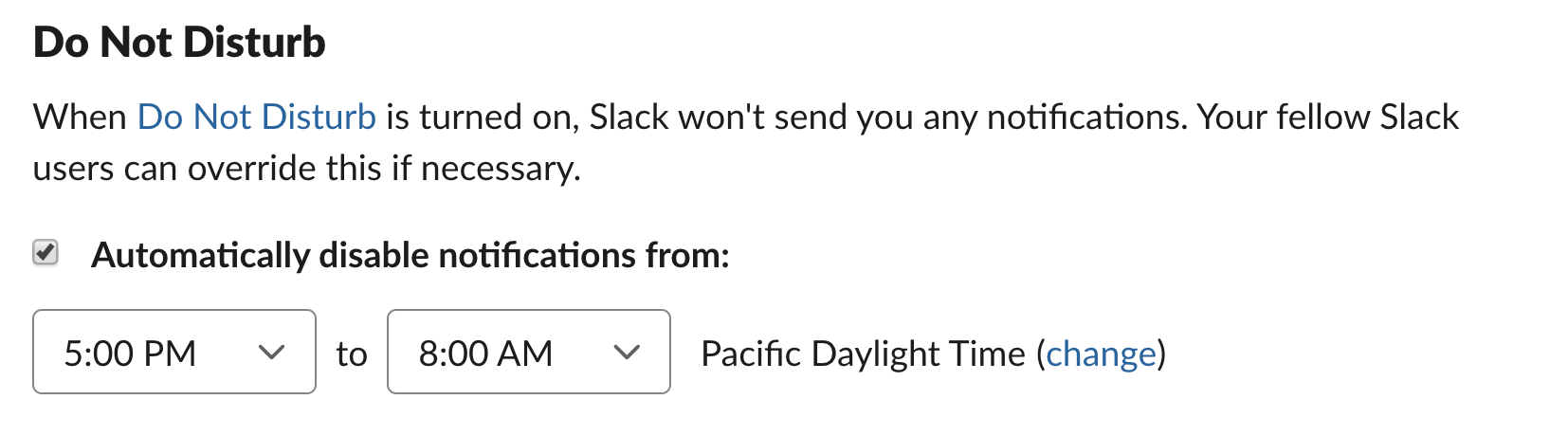 do not disturb schedule screenshot