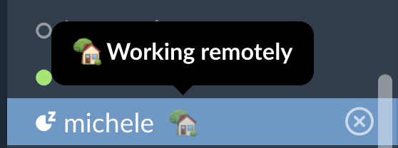 status of users appears by their name