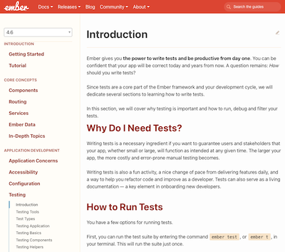 ember testing docs screenshot